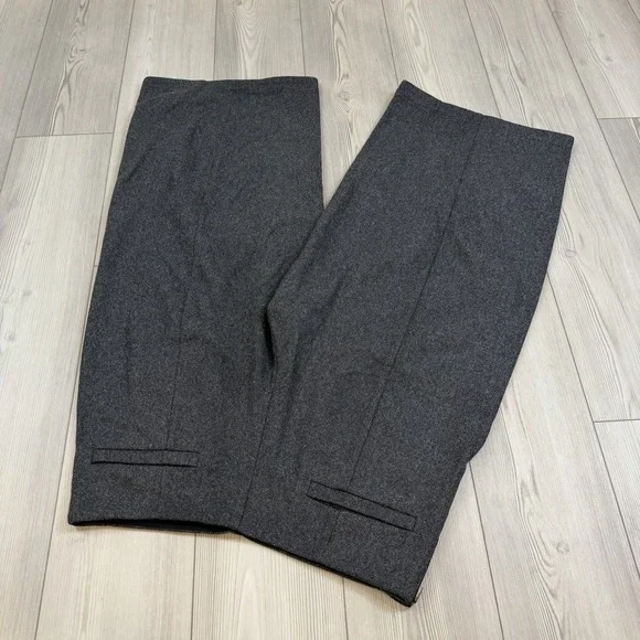 Lot Of 2 L'Eicnecra Casual Women's 36x23 Wool Cropped Pants Wide Leg Brown Gray